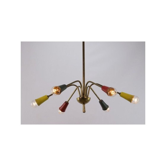 Image 1 of Lampadario vintage in ottone, anni '50