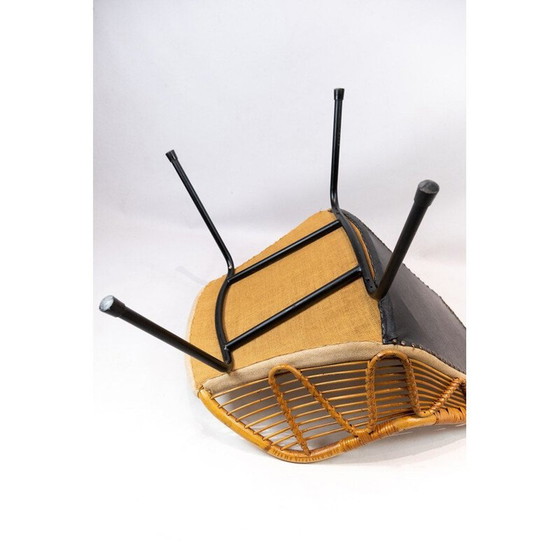 Image 1 of Poltrona danese rivestita in tessuto leggero in legno anni '50