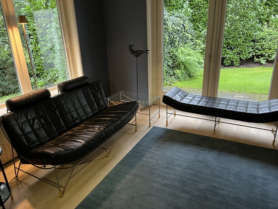 Image 1 of 2x Leolux Volare Bench, Footstool And Coffee Table.