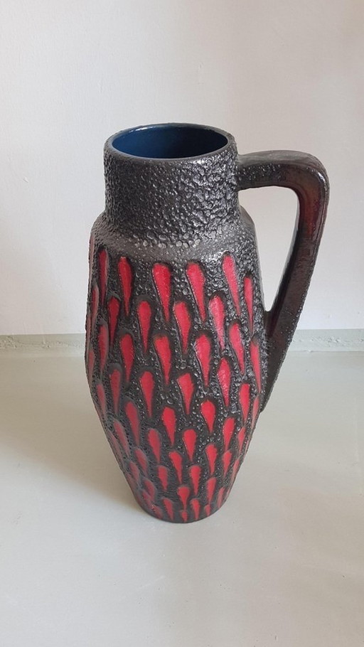 Ceramic Fat Lava Floor Vase By Scheurich Keramik, 1960S