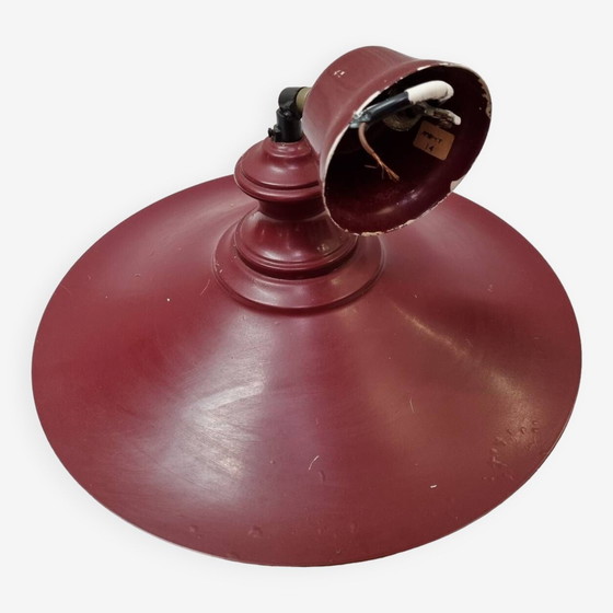 Image 1 of  Industrial Red Enameled Sheet Metal Pendant