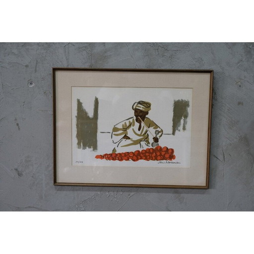 Litografía moderna vintage de Lars Norrman, Suecia 1970