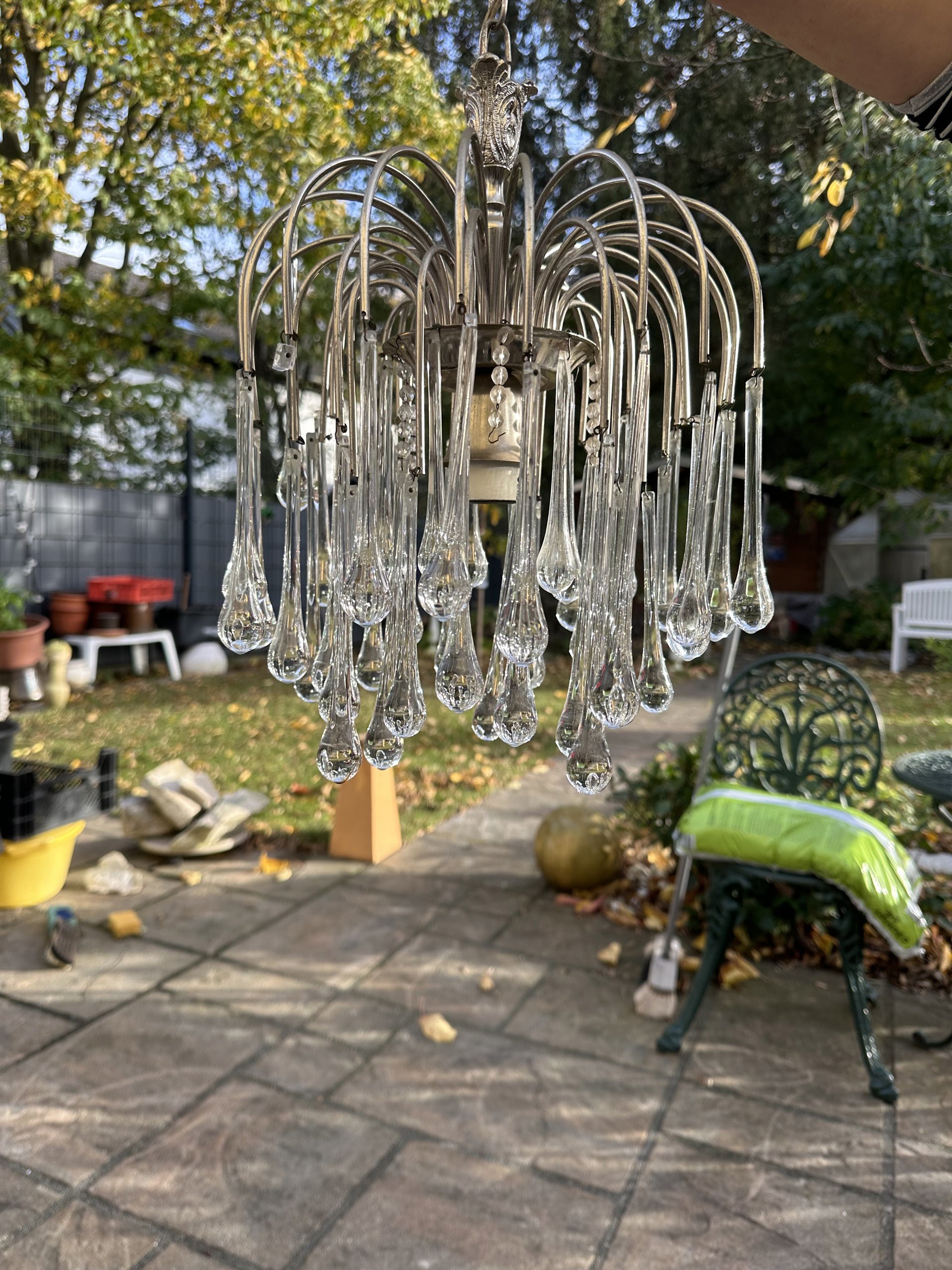 Vintage Glass teardrop waterfall Chandeliers 273 Whoppah