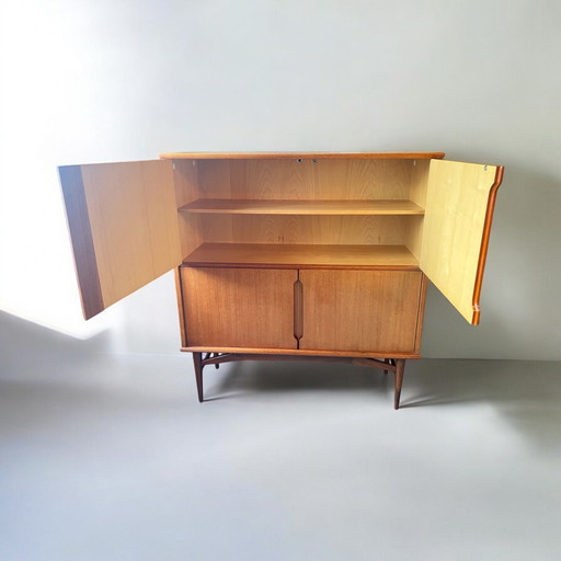 Borge Mogensen Highboard For Fredericia Stolefabrik Denmark 1960s - Danish Modern Design Chest of Drawers Teak On Oak Base