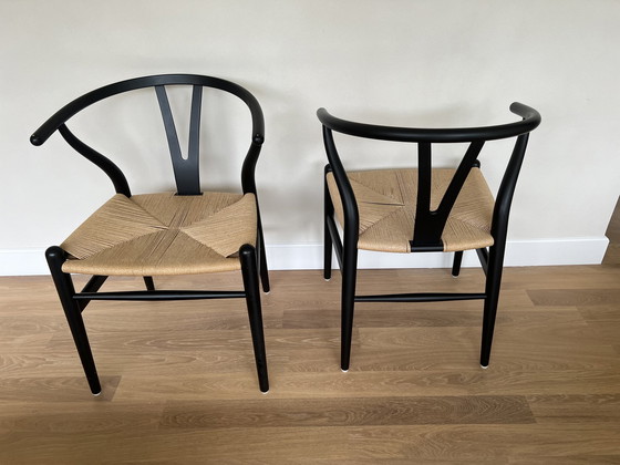 Image 1 of 2x Ch24 Wishbone Chair Soft Edition