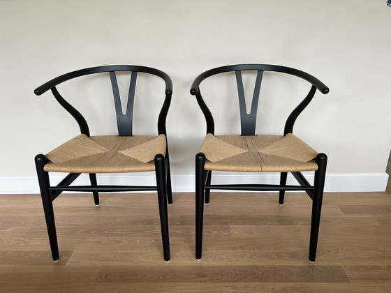 Image 1 of 2x Ch24 Wishbone Chair Soft Edition