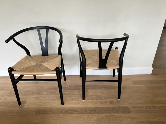 Image 1 of 2x Ch24 Wishbone Chair Soft Edition