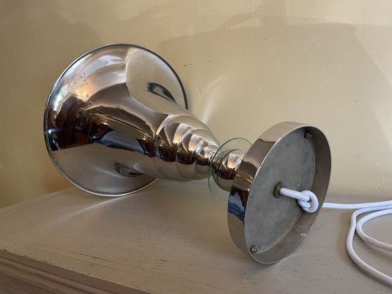 Image 1 of Chrome Table Lamp Uplight Art Deco 1930s French