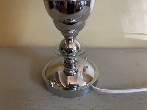 Chrome Table Lamp Uplight Art Deco 1930s French