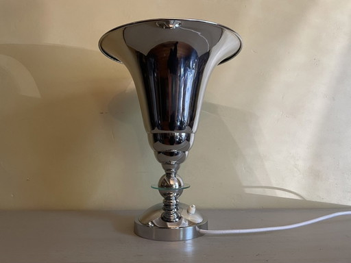 Chrome Table Lamp Uplight Art Deco 1930s French