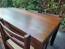 Brutalist - dining table incl 6 chairs , 1970s , vintage
