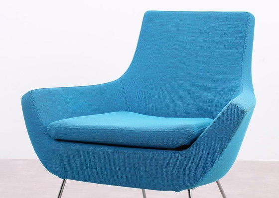 Image 1 of 2X Swedese Happy Easy Low Back Armchair Blue