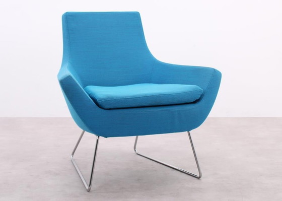 Image 1 of 2X Swedese Happy Easy Low Back Armchair Blue