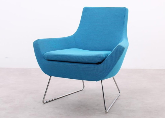 Image 1 of 2X Swedese Happy Easy Low Back Armchair Blue