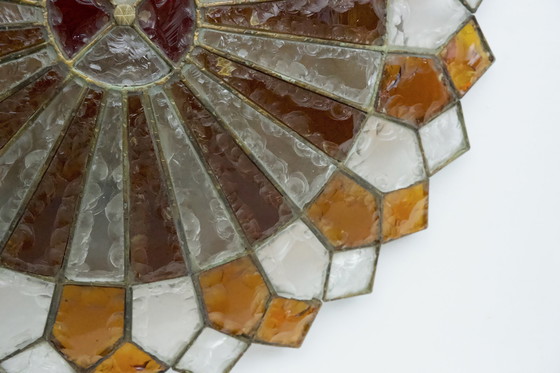 Image 1 of Enorme lampada da soffitto rotonda in vetro di Murano di Poliarte, Italia, anni '70.