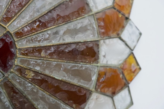 Image 1 of Enorme lampada da soffitto rotonda in vetro di Murano di Poliarte, Italia, anni '70.