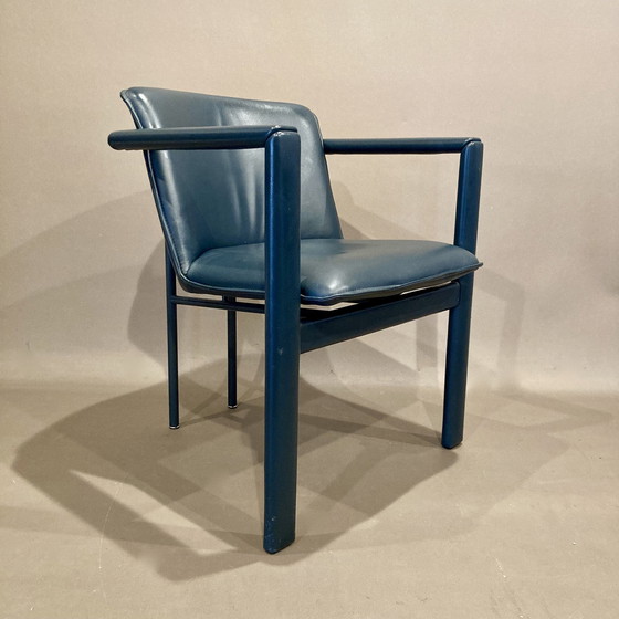 Image 1 of Suite De 4 Fauteuils Design Cuir Et Métal.