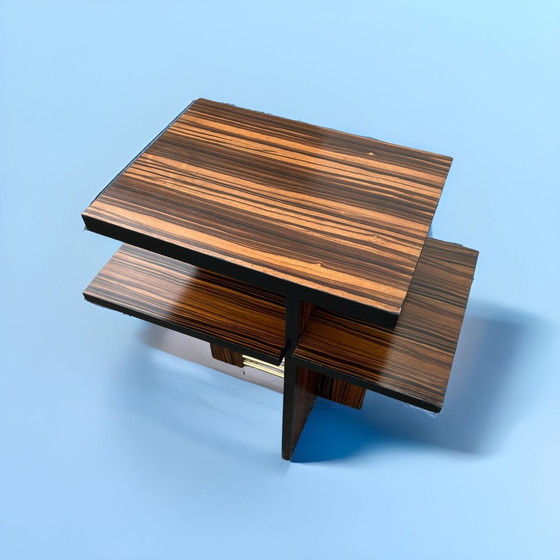 Image 1 of Art Deco Macassar Ebony Pedestal Table