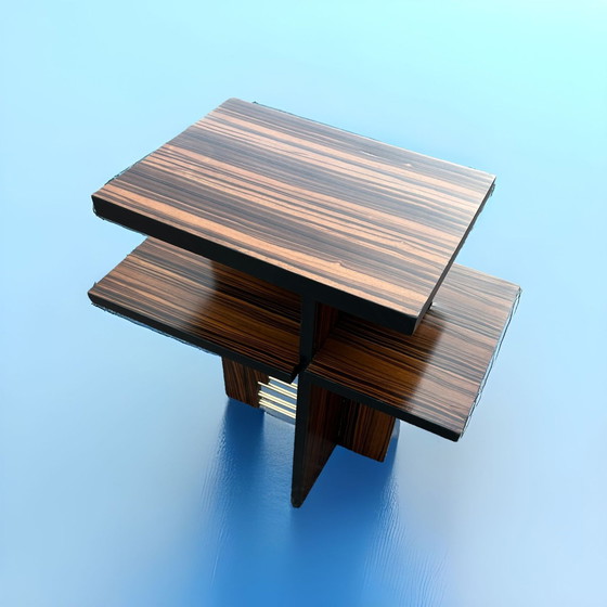 Image 1 of Art Deco Macassar Ebony Pedestal Table