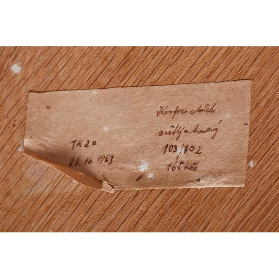 Image 1 of Vintage beech side table, Czechoslovakia 1959