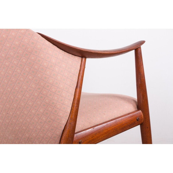 Image 1 of Pair of vintage Tyrol teak and fabric armchairs designed by Gerhard Berg for Westnofa, Norway 1960