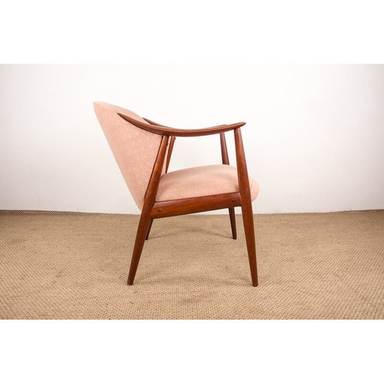 Image 1 of Pair of vintage Tyrol teak and fabric armchairs designed by Gerhard Berg for Westnofa, Norway 1960