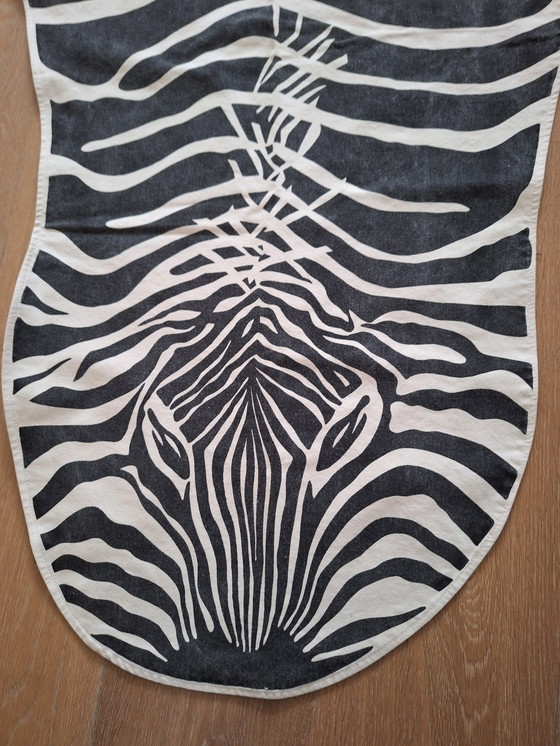Image 1 of Vintage Zebra Rug Of Fabric