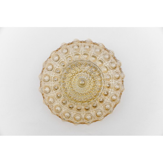 Image 1 of Vintage bubbled amber glass wall lamp by Helena Tynell, Germany 1960