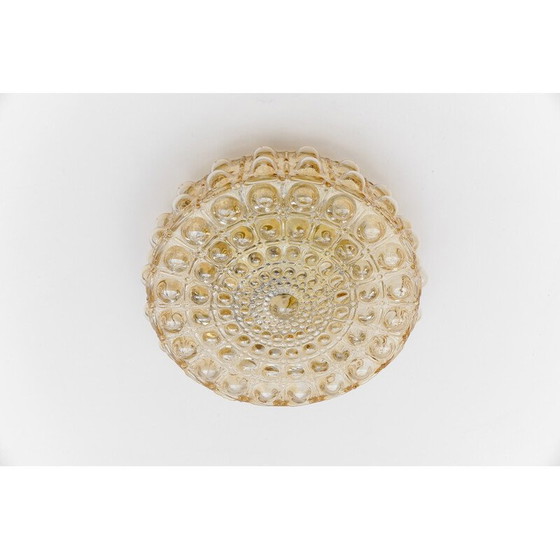 Image 1 of Vintage bubbled amber glass wall lamp by Helena Tynell, Germany 1960