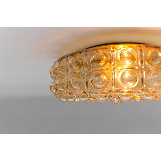 Image 1 of Vintage bubbled amber glass wall lamp by Helena Tynell, Germany 1960