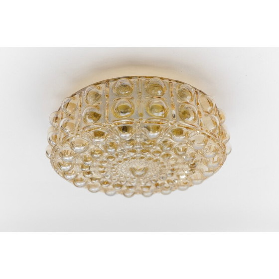 Image 1 of Vintage bubbled amber glass wall lamp by Helena Tynell, Germany 1960