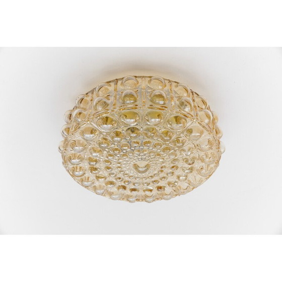 Image 1 of Vintage bubbled amber glass wall lamp by Helena Tynell, Germany 1960