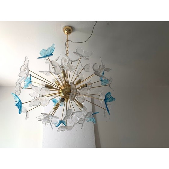 Image 1 of Italian Murano Glass Sputnik Butterfly Chandelier, Venini Style