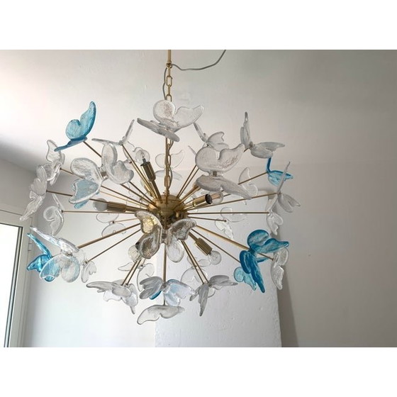 Image 1 of Italian Murano Glass Sputnik Butterfly Chandelier, Venini Style