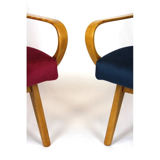 Image 1 of Pair of vintage beechwood armchairs by Jaroslav Smidek for TON, Czech Republic 1960