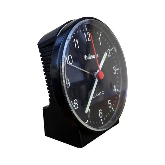 Image 1 of Vintage black plastic electric alarm clock for Libra, Germany 1980