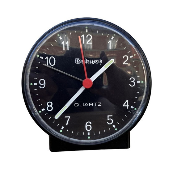 Image 1 of Vintage black plastic electric alarm clock for Libra, Germany 1980