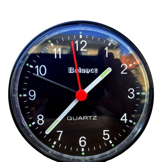 Image 1 of Vintage black plastic electric alarm clock for Libra, Germany 1980