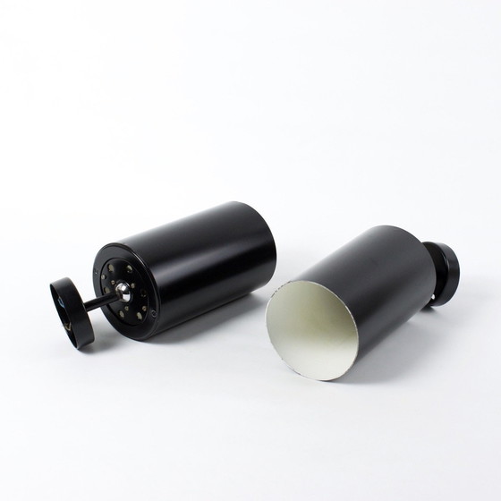 Image 1 of Applique o plafoniere vintage in metallo nero, anni '50, Parscot, faretti a tubo