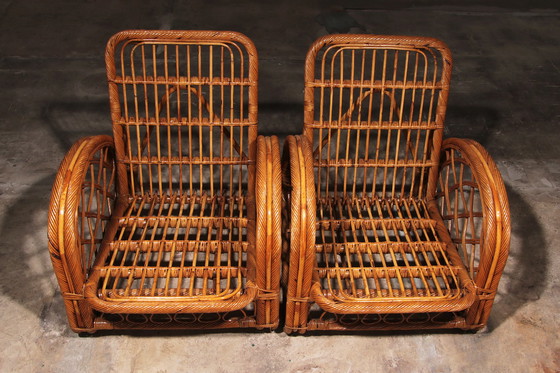 Image 1 of Set de salon en bambou vintage français