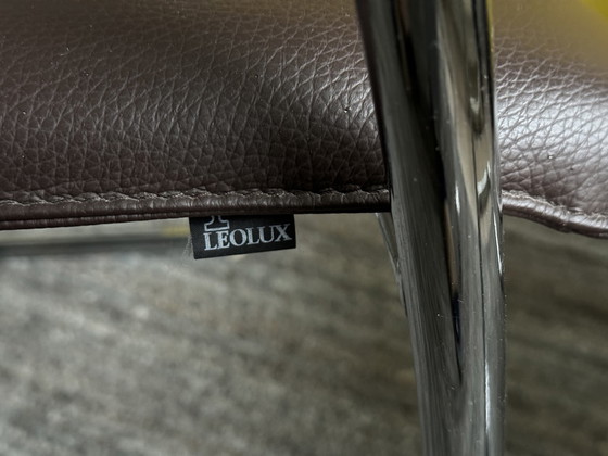 Image 1 of 4x Leolux Freyr chairs brown leather