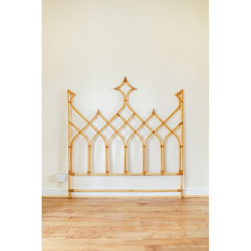 Vintage bamboo double headboard, 1970