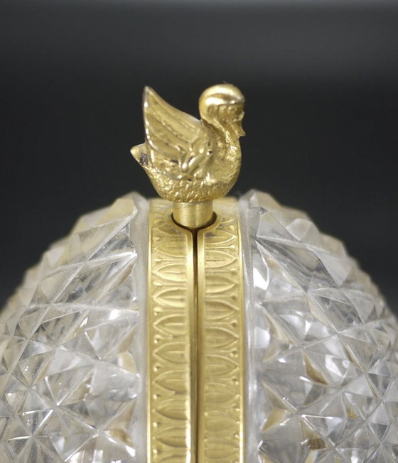 Image 1 of Charming Cigarette or Perfume Display in Cut Crystal, Bronze and Brass