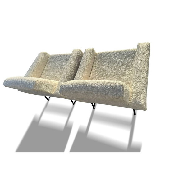Image 1 of Vintage 3-seater fabric sofa with 2 armchairs by Pierre Guariche for Airborne, 1950