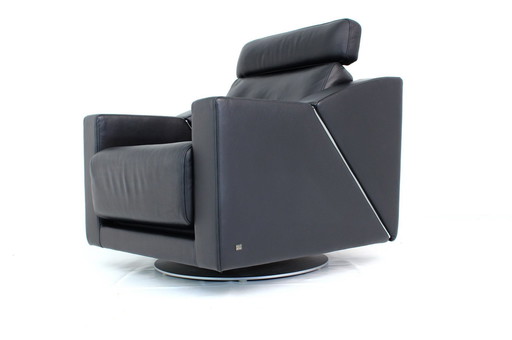 As New! Rolf Benz 350 Lounge Chair / Armchair with Premium Leather, Orig. Price 2900,- Euro