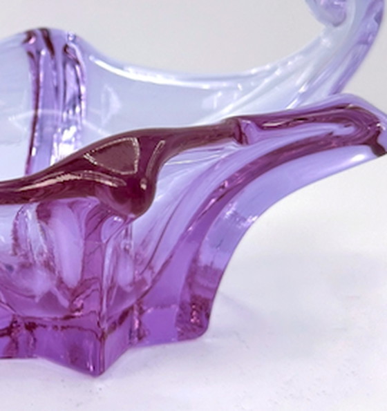 Image 1 of Bowl Alexandrite Glass Mid - Century Pink 50s Bowl Venice Italy