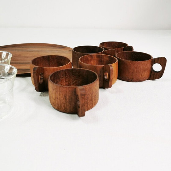 Image 1 of Vintage teak coffee and tea set by Schott and Gen Mainz, Germany 1970
