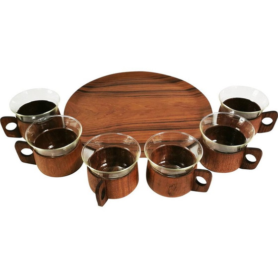 Image 1 of Vintage teak coffee and tea set by Schott and Gen Mainz, Germany 1970
