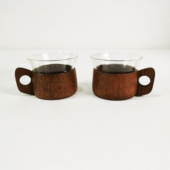 Image 1 of Vintage teak coffee and tea set by Schott and Gen Mainz, Germany 1970