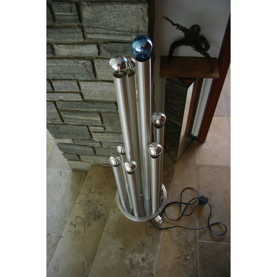 Image 1 of Lampada da terra vintage in alluminio spazzolato, 1970